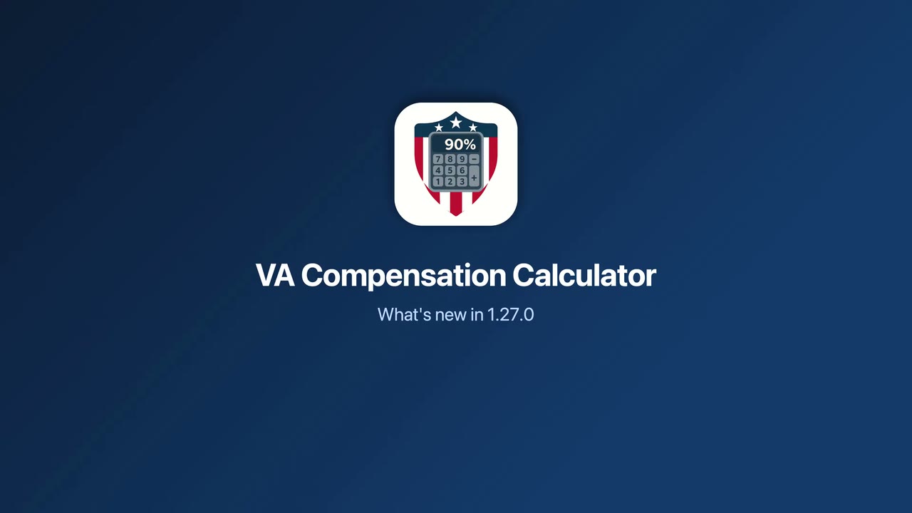 VA Compensation Calculator: What's new in 1.27.0